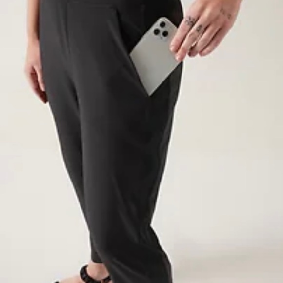 Athleta Brooklyn Ankle pant black pull on jogger pant size 0 - Picture 5 of 16